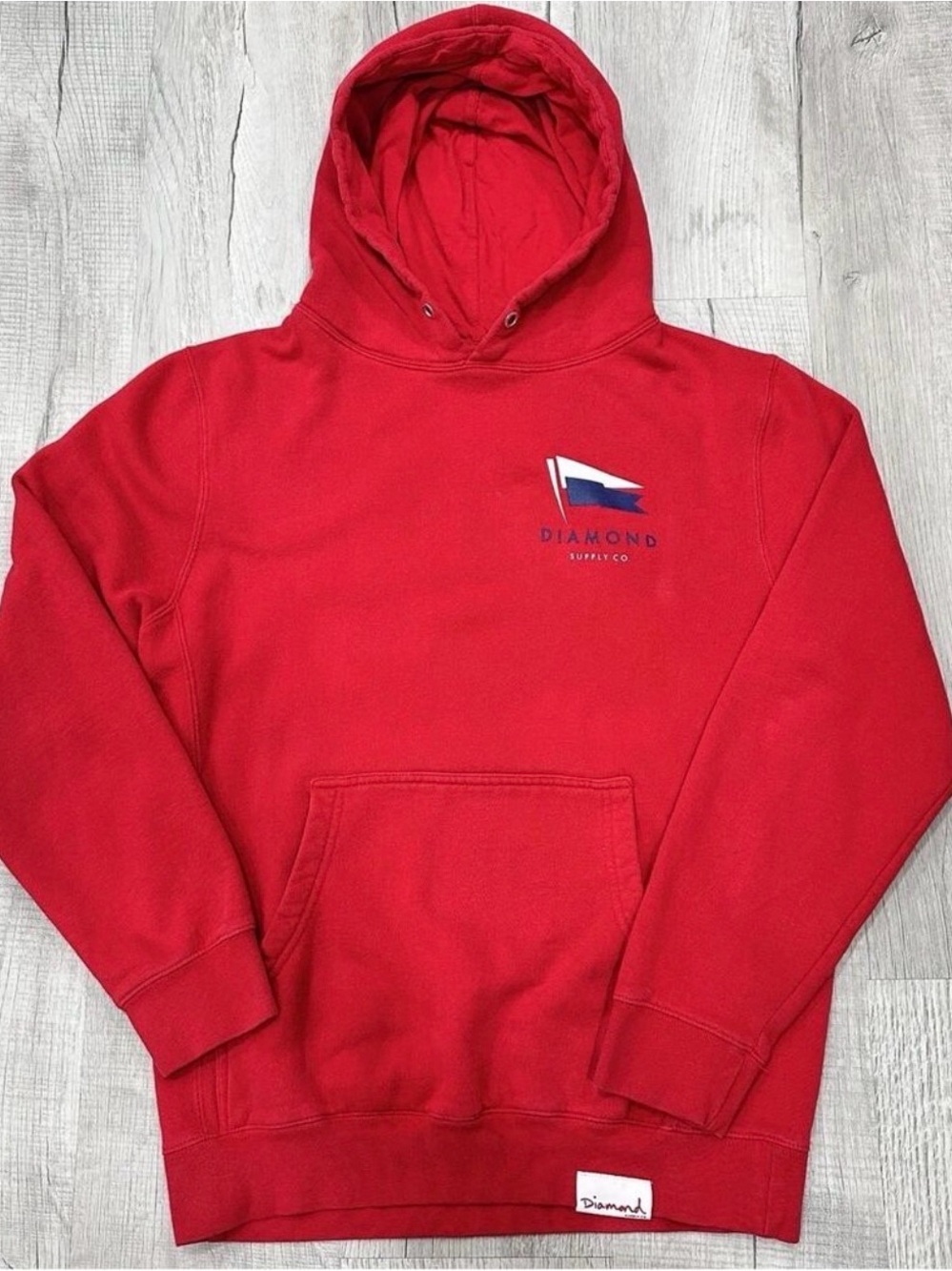 Diamond Supply Co Hoodie Men's Small Red Long Sleeve Pullover Streetwear